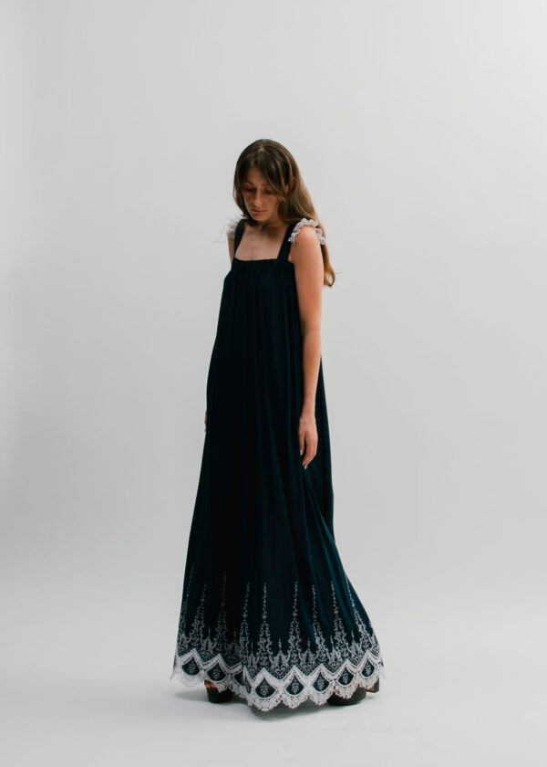 EMBROIDED MAXI SARAFAN DRESS